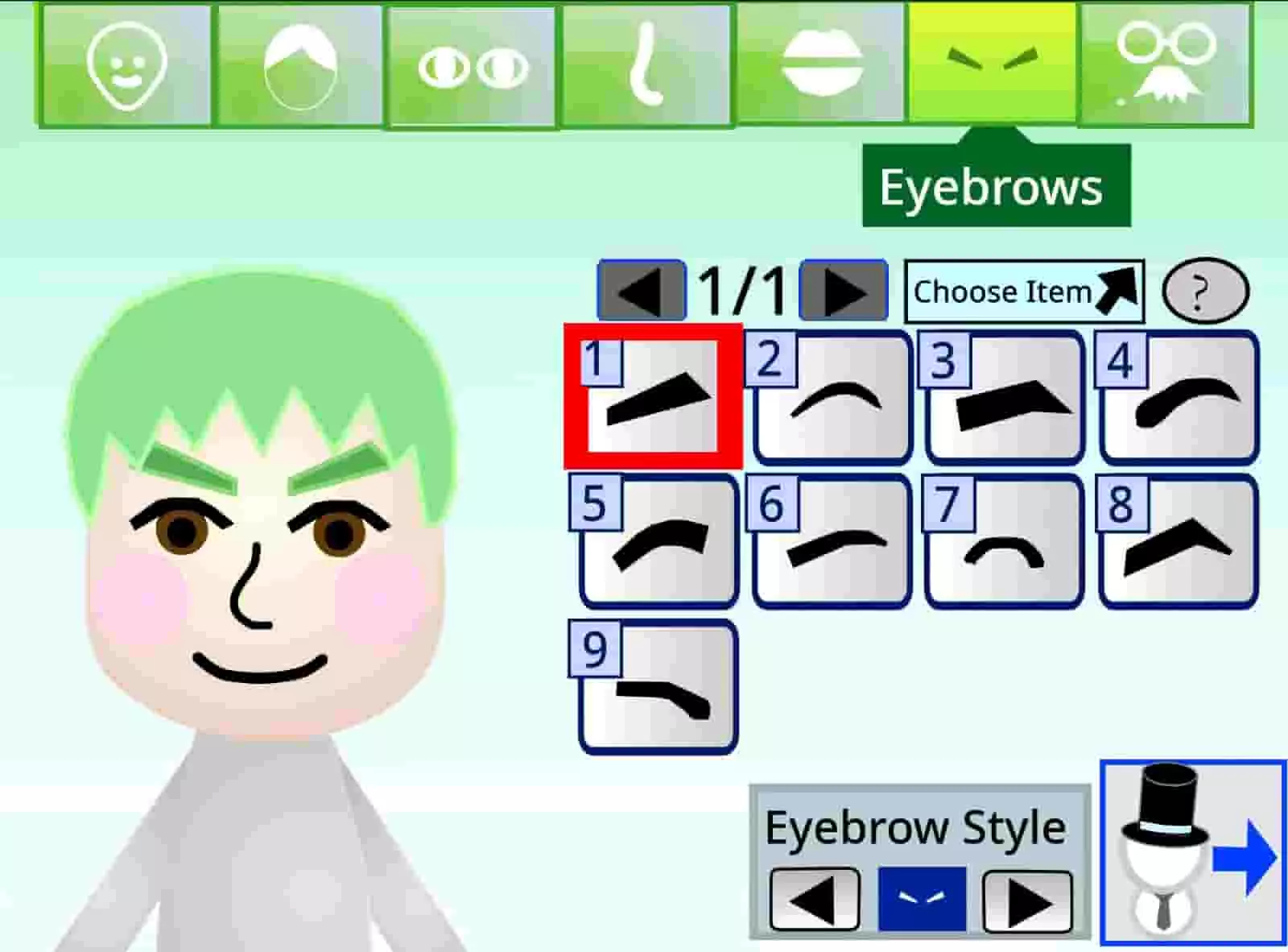 Mii Creator online head transformation customization options
